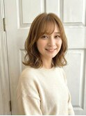 伸ばしかけ/髪質改善/ミルクティーベージュ/カールボブ/池袋