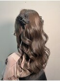 卒業式袴着付け/成人式/振袖ヘアセット/巻き下ろしハーフツイン