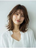 ミルクブラウン/ダークパープル/ナチュラルショート/夏/センター