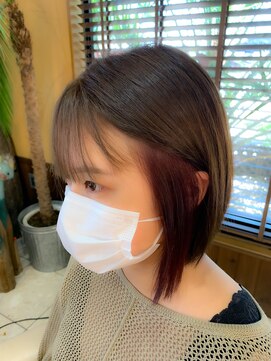 コノア スパーク(Conoah spark) ナチュラルボブ×ブリーチなしインナーカラー☆