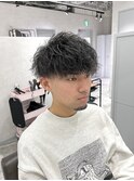 前下がりソフトツイストランダムパーマ