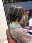 丸みショート/前髪/顔周りカット/濱崎優/白髪ぼかし