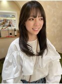 ミディアムレイヤー　暗髪　グレージュ銀座日比谷有楽町20代30代