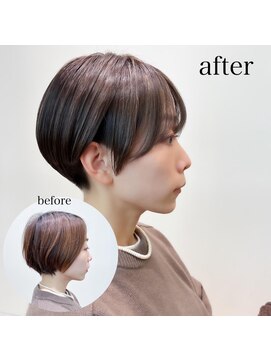 リュドール 栄(Rue D’or) サラツヤ髪まとまり立体感シースルー前髪ブラウン大人かわいい