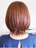 20代30代40代ハイライト透け感ロブヘアーナチュラルブラウン