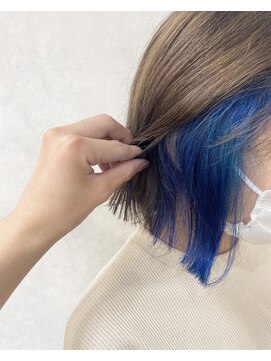 テーラヘアー 牛久店(TELA HAIR) マーメイドブルー×イヤリングカラー【TELAHAIR牛久】