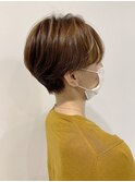 20代30代大人ショートボブx小顔ウルフカット丸みショート