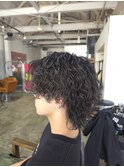 波巻きパーマスパイラルパーマツーブロックツイストスパイラル