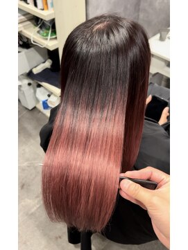 ナナシ(nanac) 髪質改善トリートメント＋カシスピンクカラー