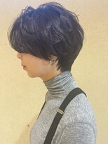 オリーブスバイネオリーブ(Olive's by neolive)&nbsp;ボブルフ_ネビージュ_小顔_ワンレン_黒髪_白髪ぼかし_前髪