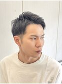 メンズツーブロックショートアイロンパーマ理容室眉毛カット
