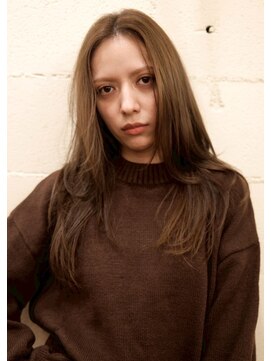 ランプ 代官山(the lamp) 30代大人透明感オリーブベージュ艶カラーロングレイヤー