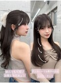 ☆ハーフアップで盛れるお顔まわりカット ダークグレージュ☆