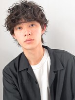 アグノス 青山(Agnos)&nbsp;ブルーブラック前髪パーマ無造作アップバングフェザーパーマ