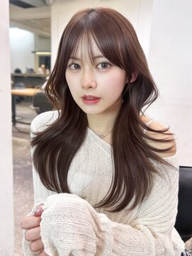 アイティーバイアルバム 下北沢店(IT by ALBUM) ロングココアベージュ韓国ヘア顔周りレイヤー_F1206