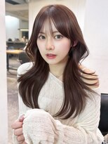 アイティーバイアルバム 下北沢店(IT by ALBUM) ロングココアベージュ韓国ヘア顔周りレイヤー_F1206