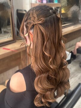 ヘアセット アリエス 新宿駅前店(aries) 髪の毛リボンのハーフツイン
