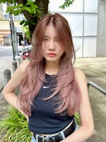 ニューヨークニューヨーク 梅田茶屋町店(NYNY)&nbsp;レイヤーカット　韓国レイヤー　ワンホンヘア　ピンクベージュ