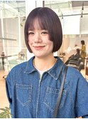 ミニボブ　ステップカット　ボルドーカラー