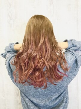 ラッズプラスエイチ(Lads+h) 【Lads+h 】大人可愛いグラデーションカラーピンクベージュ