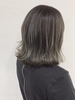 ブルー(BLUE)&nbsp;【Blue】#バレイヤージュ#シルバー系ハイライト#ボブ