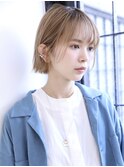 【西梅田堂島北新地】透明感ブルージュ切りっぱなしパツっとボブ