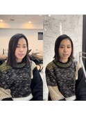 伸ばしかけな方におすすめ！外ハネボブスタイル！　前髪なし