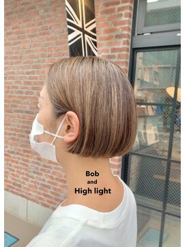 オーガニック アトリエ 大宮(organic+atelier) 20代30代大人可愛い小顔ショートボブ前下がりショートハイライト