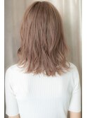 美髪ペールベージュ大人ガーリーくせ毛風ロブZ川口10代20代30代