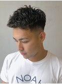 ピンパーマミドルフェード y