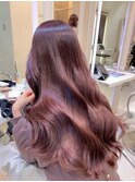 20代30代40代 大人ガーリーセミロングヘア パールピンク