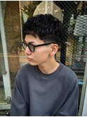 1772黒髪ツイストスパイラルパーマ渋谷メンズ刈り上げバーバー