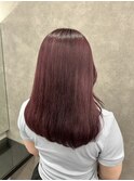 ボルドーピンク レイヤーカット 成増地下鉄成増