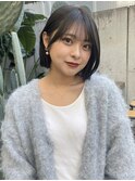 ミニボブ顔まわりカット顔まわりレイヤーストレートボブ後れ毛25