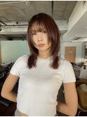 【あきら】ミディアムレイヤーカットハッシュカット暖色