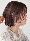 フェイスレイヤーボブくびれボブピンクブラウン【自由が丘】