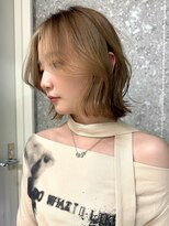 サンク 原宿 表参道(cinq) ミルクティーアッシュベージュレイヤーボブショートウルフボブ