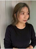 伸ばし中ミディアムスタイル×シースルーバング