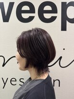 スウィープ 札幌大通(sweep) ショートウルフ×ボルドーカラー