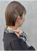 #シンプルボブアレンジ　#ゴールドヘアアレンジ