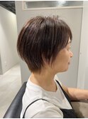 ママさんに人気のマッシュショート