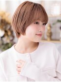 前下がりピンクブラウンコンパクトショートa上尾20代30代40代