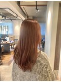 ちょこっとスタイリングでOK＊ビタミンオレンジ×レイヤーカット