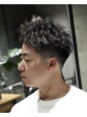 MEN'S/ツイストピンパーマ×スパイキーショート/テーパー
