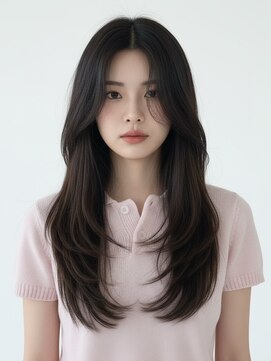 エイチ 大阪梅田(H) ロングウルフミルクティーグレージュ外ハネボブヨシンモリウルフ