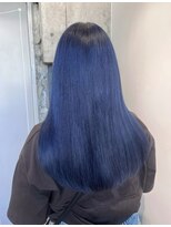 ネウィ 天王寺(newi) Wカラー × 髪質改善トリートメント ネイビーブルー