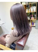 ラベンダーグレージュ×セミロング