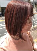 透明感ピンクカラー×ボブ