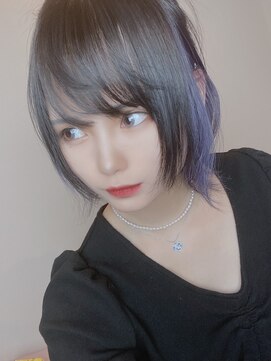 リアイス(Re:ICE) ミニウルフ/くすみブルー/流れるレイヤー/インナーハイライト