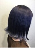 ブルーパープル　青髪　結べるボブ
